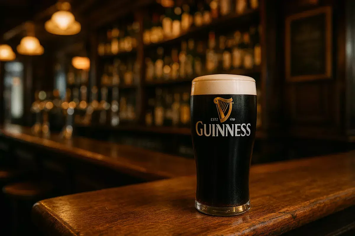 Une Guinness dans un pub Irlandais
